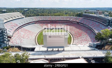 03. Oktober 2018, Athen, Georgia, USA: Das Sanford Stadium, das Fußballstadion auf dem Campus der University of Stockfoto