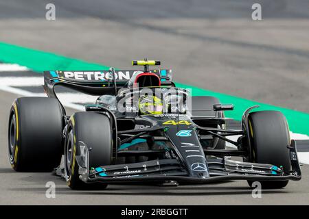 Lewis Hamilton 44 (GBR), Mercedes AMG Petronas W14during Formel 1 ARAMCO BRITISH GRAND PRIX 2023 auf dem Silverstone Circuit, Silverstone, Vereinigtes Königreich, am 9. Juli 2023 Stockfoto