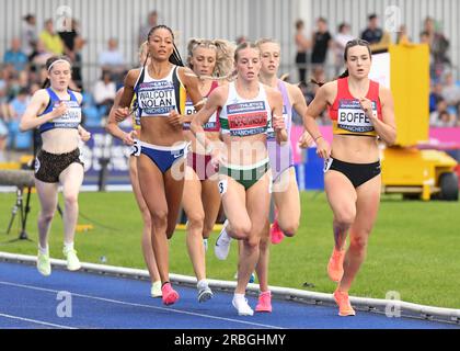 Manchester, Großbritannien. 08. Juli 2023. Manchester Regional Arena, Manchester, Großbritannien. Nationale britische Leichtathletikmeisterschaft 2023. Bildunterschrift: Damen 800 Meter Finale Bild: Mark Dunn/Alamy Live News (Sport) Kredit: Mark Dunn Photography/Alamy Live News Stockfoto