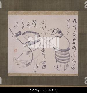 Kanzan und Jittoku von Sengai Stockfoto