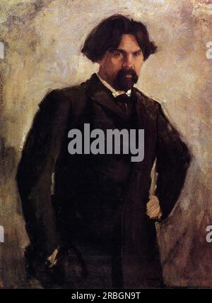 Porträt des Künstlers Vasily Surikov von Valentin Serov Stockfoto