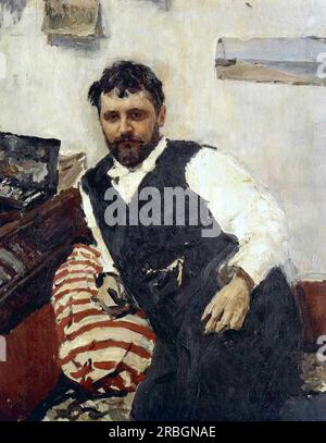 Porträt von Konstantin Korovin 1891 von Valentin Serov Stockfoto