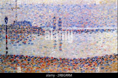 Studie für "The Channel at Gravelines, Evening" 1890; Frankreich von Georges Seurat Stockfoto