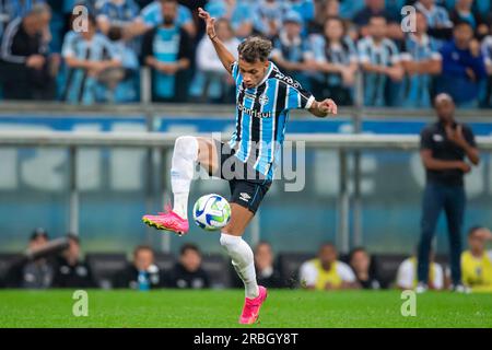 Porto Alegre, Brasilien. 09. Juli 2023. Arena do Gremio Bitello do Gremio, während des Spiels zwischen Gremio und Botafogo, für die 14. Runde der brasilianischen Meisterschaft 2023 in der Arena do Gremio, diesen Sonntag, den 09. 30761 $ (Richard Ducker/SPP) Guthaben: SPP Sport Press Photo. Alamy Live News Stockfoto