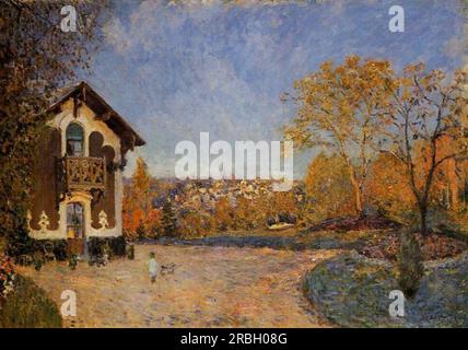 Blick auf Marly le ROI vom Haus im Coeur Colant 1876 von Alfred Sisley Stockfoto