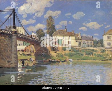 Brücke Villeneuve-la-Garenne 1872 von Alfred Sisley Stockfoto