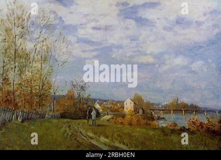 Ufer der seine in Bougival 1876 von Alfred Sisley Stockfoto