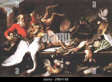 Still Life mit Dead Game Obst und Gemüse auf Einem Markt 1614 von Frans Snyders Stockfoto