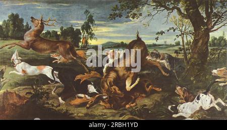 Hirschjagd von Frans Snyders Stockfoto