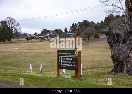 Hill End Gold Mining Heritage Town in New South Wales, Australien, Winter 2023 Stockfoto