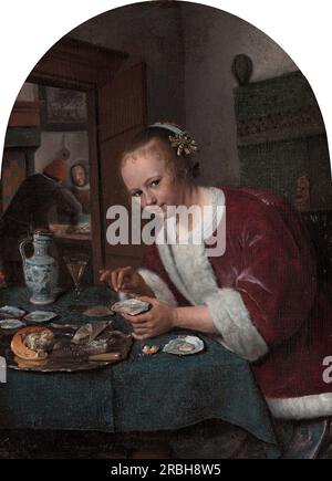 Mädchen isst Austern 1660 von Jan Steen Stockfoto