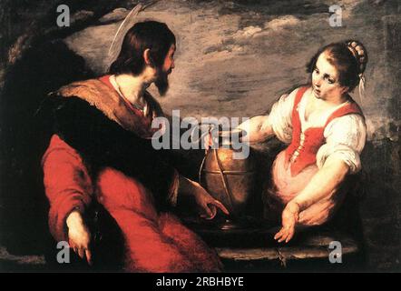 Christus und die Samariterin von Bernardo Strozzi Stockfoto