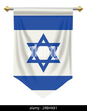 Israel Flagge oder Wimpel isoliert auf weiß Stock Vektor