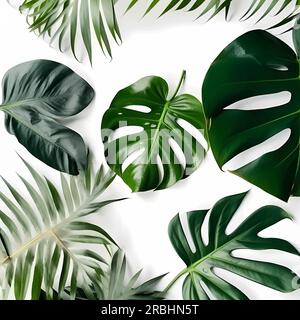 Tropischen Palmblätter, Dschungel Blatt nahtloser Vektor Blumenmuster Hintergrund Stock Vektor