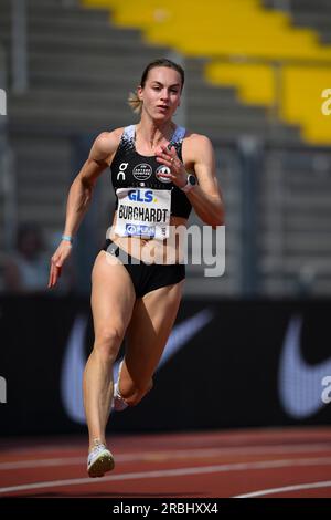 Kassel, Deutschland. 09. Juli 2023. Alexandra BURGHARDT (LG Gendorf Wacker Burghausen), Halbfinale 200m Frauen, bei 09.07.2023 deutschen Leichtathletikmeisterschaften 2023 ab 08,07. - 09.07.2023 in Kassel/Deutschland. Kredit: dpa/Alamy Live News Stockfoto