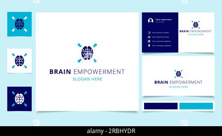 Brain Empowerment Logo mit editierbarem Slogan. Branding-Buch und Visitenkartenvorlage. Stock Vektor