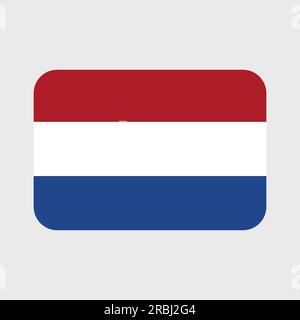 Die Vektorsymbole der niederländischen Flagge in Form von Herz, Stern, Kreis und Karte. Darstellung der niederländischen Flagge in verschiedenen geometrischen Formen. Stock Vektor