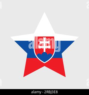 Vektorsymbole der slowakischen Flagge in Form von Herz, Stern, Kreis und Karte. Stock Vektor