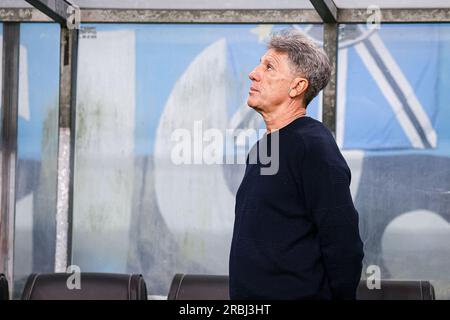 RS – PORTO ALEGRE – 09/07/2023 – BRAZILEIRO A 2023, GREMIO X BOTAFOGO – Renato Portaluppi Trainer von Gremio während eines Spiels gegen Botafogo im Stadion Arena do Gremio für die brasilianische Meisterschaft A 2023. Foto: Maxi Franzoi/AGIF/Sipa USA Stockfoto