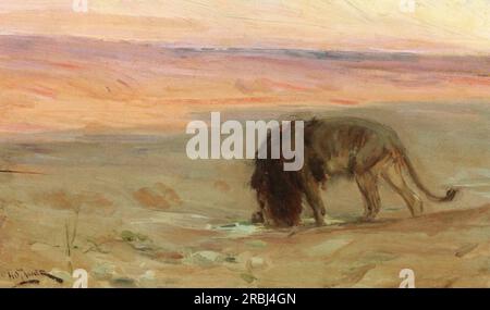 Löwe trinkt 1897 von Henry Ossawa Tanner Stockfoto
