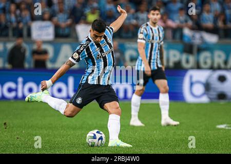 RS – PORTO ALEGRE – 09/07/2023 – BRAZILEIRO A 2023, GREMIO X BOTAFOGO – Luis Suarez Spieler von Gremio während eines Spiels gegen Botafogo im Stadion Arena do Gremio für die brasilianische Meisterschaft A 2023. Foto: Maxi Franzoi/AGIF/Sipa USA Stockfoto