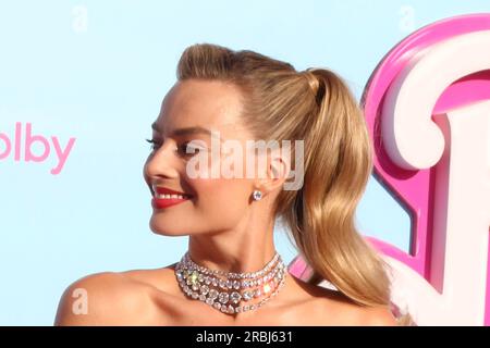 Los Angeles, USA. 09. Juli 2023. LOS ANGELES - 9. JULI: Margot Robbie bei der Barbie Weltpremiere im Shrine Auditorium am 9. Juli 2023 in Los Angeles, CA (Foto: Katrina Jordan/Sipa USA) Guthaben: SIPA USA/Alamy Live News Stockfoto