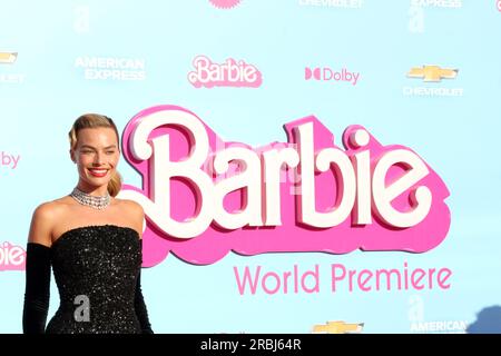 Los Angeles, USA. 09. Juli 2023. LOS ANGELES - 9. JULI: Margot Robbie bei der Barbie Weltpremiere im Shrine Auditorium am 9. Juli 2023 in Los Angeles, CA (Foto: Katrina Jordan/Sipa USA) Guthaben: SIPA USA/Alamy Live News Stockfoto