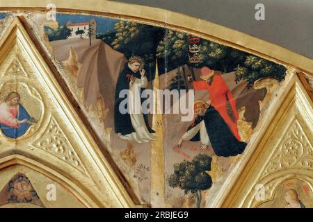 Fra Angelico - St. Peter Martyr Altarpiece, Detail - der Mord an St. Peter Martyr 1427-28 Stockfoto