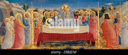 Fra Angelico – Krönung der Jungfrau, Predella – Begräbnis von St. Mary 1434-35. Stockfoto