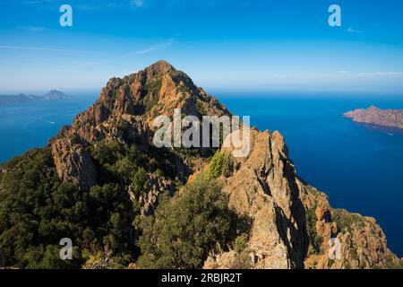 Monte Senino, Bucht von Porto, Porto, UNESCO-Weltkulturerbe, Haute-Corse-Departement, Westküste, Korsika, Mittelmeer, Frankreich Stockfoto