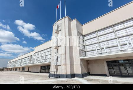 Art Deco ehemaliges Air Terminal von Georges Labor, jetzt Luft- und Raumfahrtmuseum (Musee de L'Air et de L'Espace), Paris Le Bourget Airport, Paris, Frankreich. Stockfoto