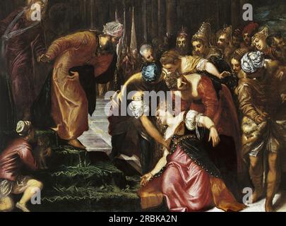 Esther vor Ahasuerus 1548 von Tintoretto Stockfoto