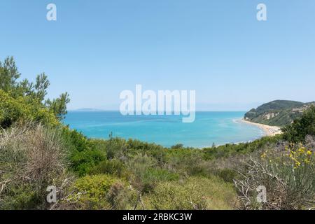 Korfu Meereslandschaften in Agios Stefanos Stockfoto