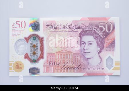 50-Pfund-Sterling-Banknote Stockfoto