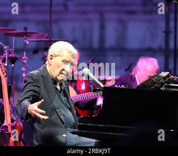 Italien, Venedig, 09. Juli 2023: Paolo Conte tritt am 09. Juli 2023 auf der piazza San Marco in Venedig auf. Foto © Ottavia Da Re/Sintesi/Alamy Live News Stockfoto