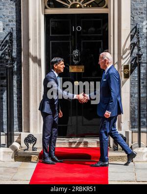 London, Großbritannien. 10. Juli 2023. Der amerikanische Präsident Joe Biden besucht den britischen Premierminister Rishi Sunak in der Downing Street. Kredit: Guy Bell/Alamy Live News Stockfoto