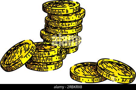 Piratenschatzgoldzeichnung, handgezeichneter Vektor Stock Vektor