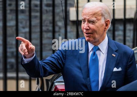 London, Großbritannien. 10. Juli 2023. Der amerikanische Präsident Joe Biden besucht den britischen Premierminister Rishi Sunak in der Downing Street. Kredit: Guy Bell/Alamy Live News Stockfoto