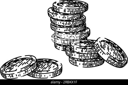 Piratenschatzgoldzeichnung, handgezeichneter Vektor Stock Vektor