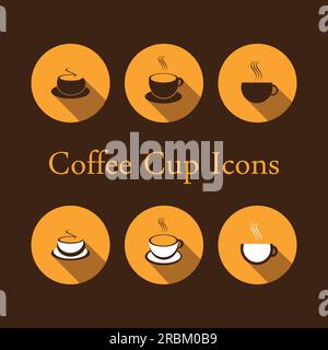 Symbole Für Kaffeetassen Stock Vektor