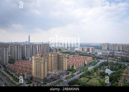 Das bewölkte Wetter in Chengdu. Stockfoto