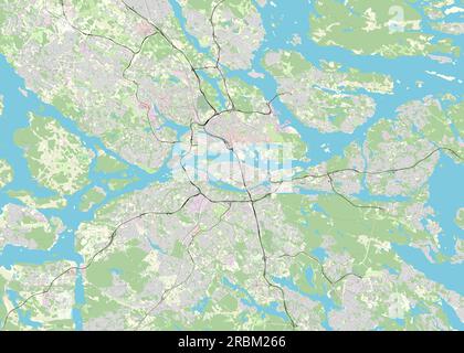 Vektorkarte von Stockholm, Schweden Stock Vektor