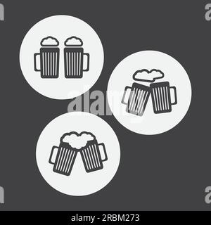 Bierglassymbole Stock Vektor