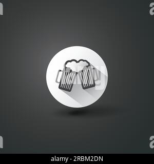 Flaches Icon-Design mit Schatten – Symbol für Bierbecher Stock Vektor