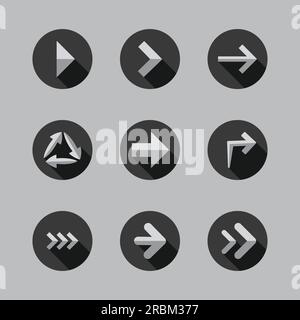 Pfeile – Flache Symboldesigns Stock Vektor
