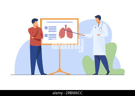 Arzt, der dem Patienten von der Lunge erzählt Stock Vektor