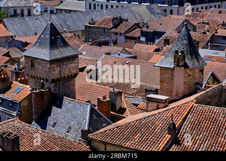 Frankreich, Aveyron (12), Villefranche-de-Rouergue, Gemeinde, die als Stadt der Kunst und Geschichte klassifiziert ist, historisches Zentrum Stockfoto