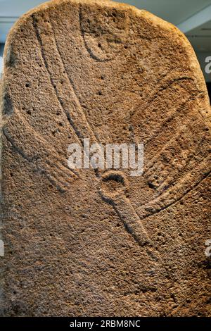 Frankreich, Aveyron (12), Rodez, Fenaille Museum, Raum der Statue-Menhirs, Statue-Menhir, Calmels-et-Le-Viala, Meisterwerk der jungsteinzeitlichen Kunst Stockfoto