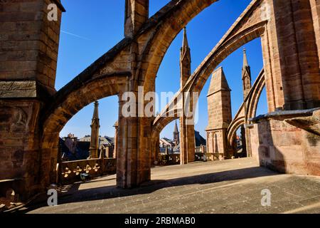 Frankreich, Aveyron (12), Rodez, die gotische Kathedrale Notre-Dame aus dem 13. Und 16. Jahrhundert Stockfoto
