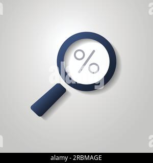 Vergrößerungsglas mit Prozentzeichen Finden Sie das beste Angebot Stock Vektor